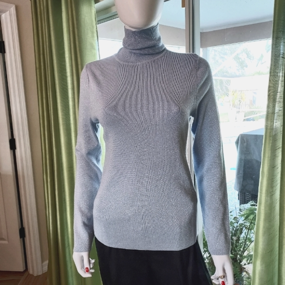 Chico's Rayon/Poly Blend With Silver Metallic Thr… - image 1